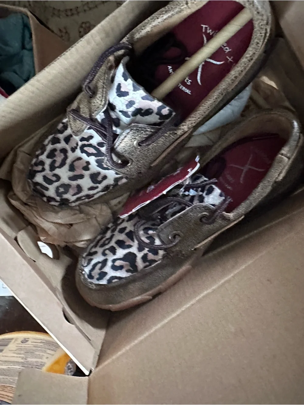 Twisted X Brown Leopard Print Casual Lace-Up Shoe